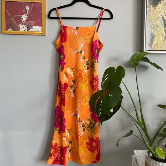 Vintage Dresses & Skirts - Vintage Square Neck Floral Midi Dress